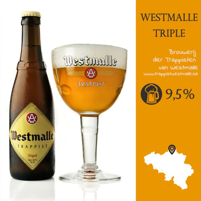 La Westmalle Triple, avec la Triple Karmeliet peut-être une des bière les plus connues. Celle-ci est une trappiste.