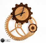 Horloge en bois "steampunk" : www.auxmerveilles.be
